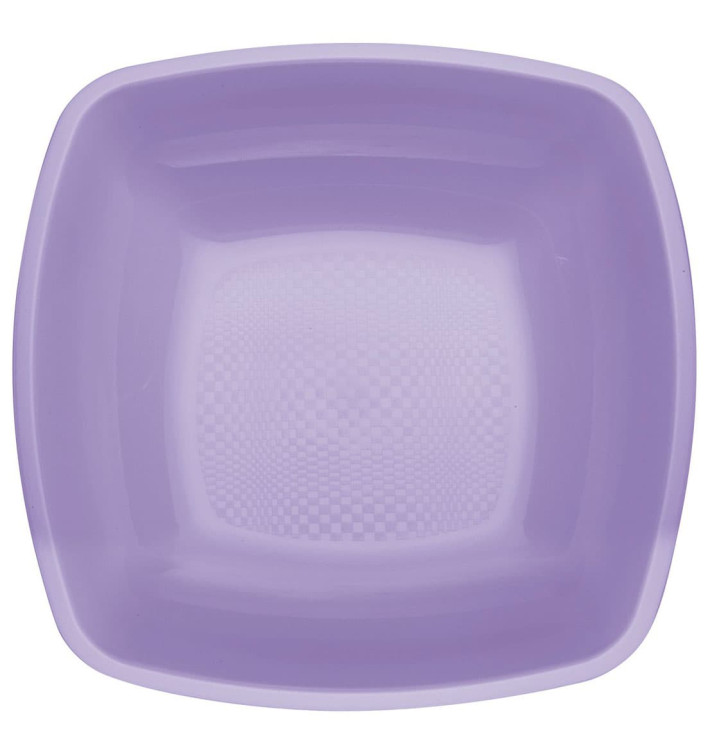 Plato de Plastico Hondo Lila Square PP 180mm (25 Uds)