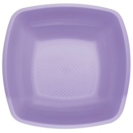 Plato de Plastico Hondo Lila Square PP 180mm (150 Uds)