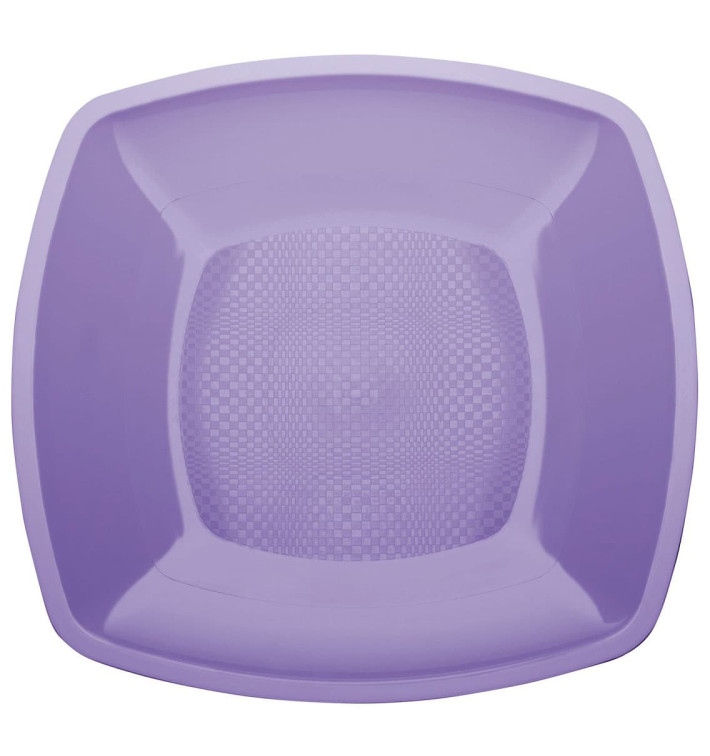 Plato de Plastico Llano Lila Square PP 180mm (25 Uds)
