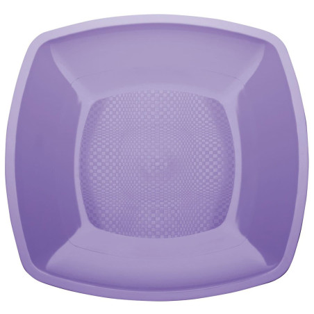 Plato Duro Reutilizable PP Llano Lila "Square" 18cm (25 Uds)