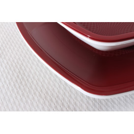 Plato de Plastico Llano Burdeos Square PP 180mm (25 Uds)