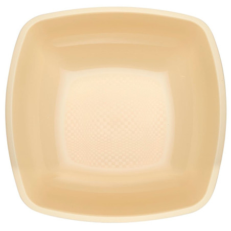 Plato Hondo Reutilizable PP Crema Square 18cm (300 Uds)