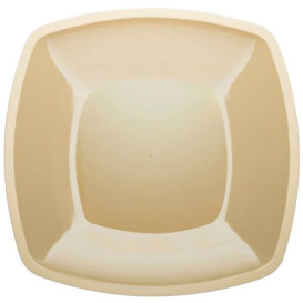 Plato de Plastico Llano Crema Square PS 300mm (12 Uds)