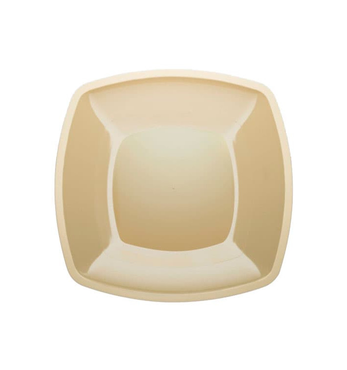 Plato de Plastico Llano Crema Square PS 300mm (12 Uds) Plato de Plastico Llano Crema Square PS 300mm (12 Uds)
