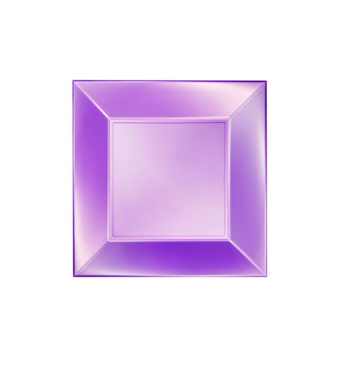 Plato de Plastico Llano Violeta Nice Pearl PP 180mm (150 Uds)