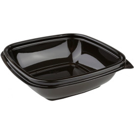 Bol Plástico Cuadrado Negro PET 250ml 125x125x40mm (500 Uds)