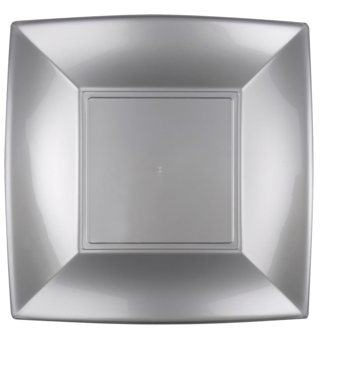 Plato de Plastico Llano Gris Nice PP 290mm (72 Uds)
