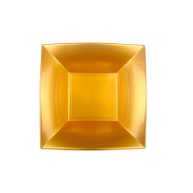 Plato de Plastico Hondo Oro Nice PP 180mm (12 Uds)