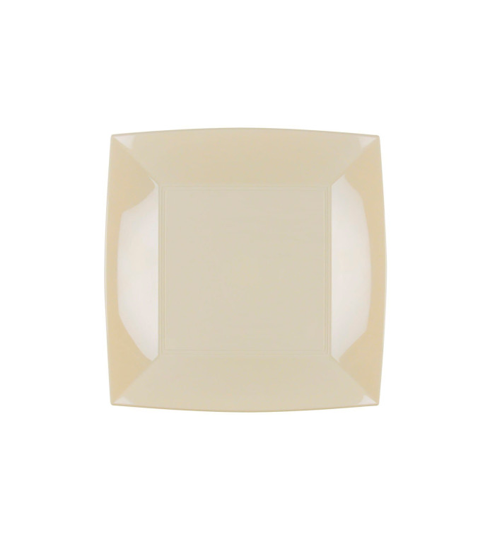Plato de Plastico Llano Crema Nice PP 180mm (25 Uds)
