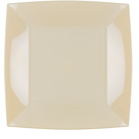 Plato Llano Reutilizable PP Crema Nice 29cm (12 Uds)