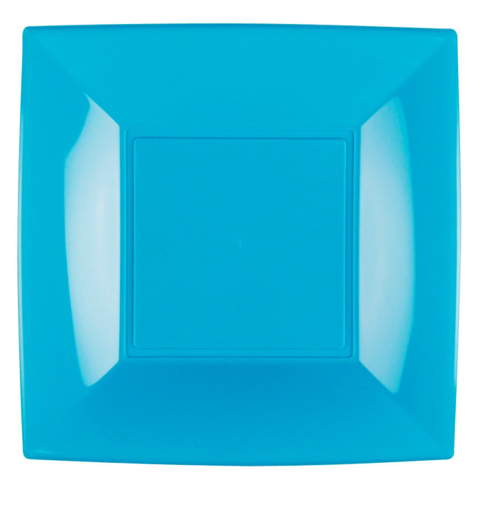 Plato de Plastico Llano Turquesa Nice PP 290mm (12 Uds)