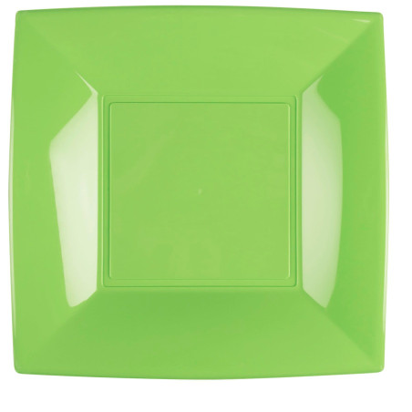 Plato Duro Reutilizable PP Llano Verde Lima "Nice" 29cm (144 Uds)