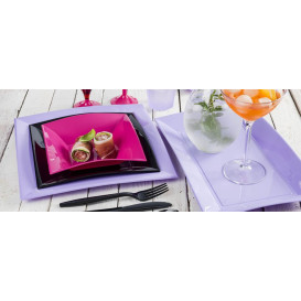 Plato de Plastico Hondo Fucsia Nice PP 180mm (25 Uds)