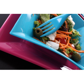 Plato de Plastico Llano Fucsia Nice PP 180mm (25 Uds)