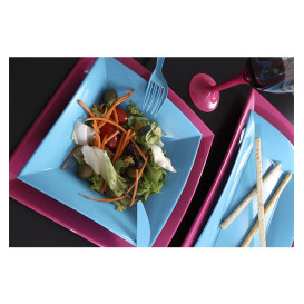 Plato de Plastico Llano Fucsia Nice PP 230mm (25 Uds)