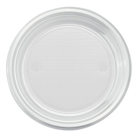 Plato de Plastico PS Llano Transparente Ø170mm (50 Uds)