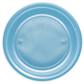 Plato de Plastico PS Hondo Turquesa Ø220mm (600 Uds)