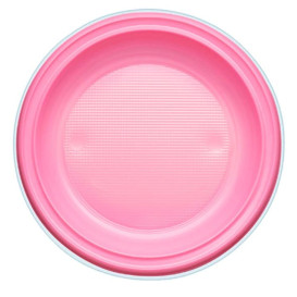 Plato de Plastico PS Llano Rosa Ø220mm (30 Uds)