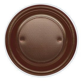 Plato de Plastico PS Hondo Chocolate Ø220mm (30 Uds)