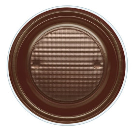 Plato de Plastico PS Hondo Chocolate Ø220mm (600 Uds)