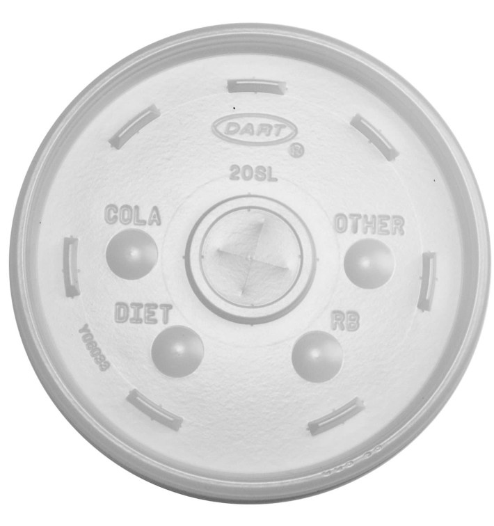 Tapa de plastico PS Translúcida con Cruz Ø11cm (100 Uds)