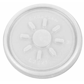 Tapa de Plastico PS Trans. Plana para Foam Ø7,4cm (100 Uds)
