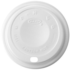 Tapa de Plastico PS "Cappuccino" Blanca Ø8,9cm (100 Uds)