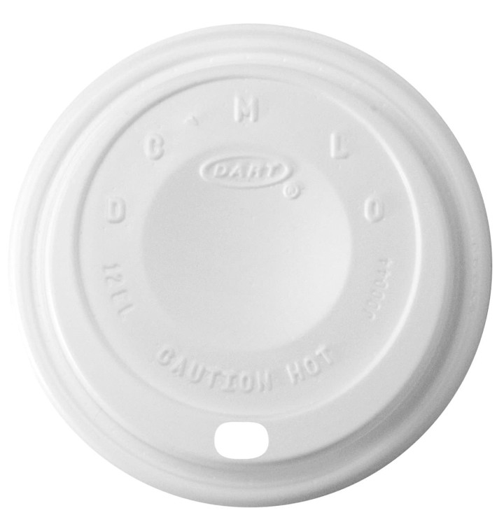 Tapa de Plastico PS "Cappuccino" Blanca Ø8,9cm (100 Uds)