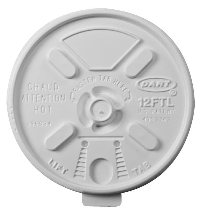 Tapa de Plastico PS "Lift n' Lock" Blanca Ø8,9cm (100 Uds)