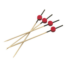 Pinchos de Bambu Nwgro y Rojo "Japan" 120 mm (5000 Uds)