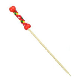 Pinchos de Bambú Decorados en Rojo 120 mm (200 Uds)