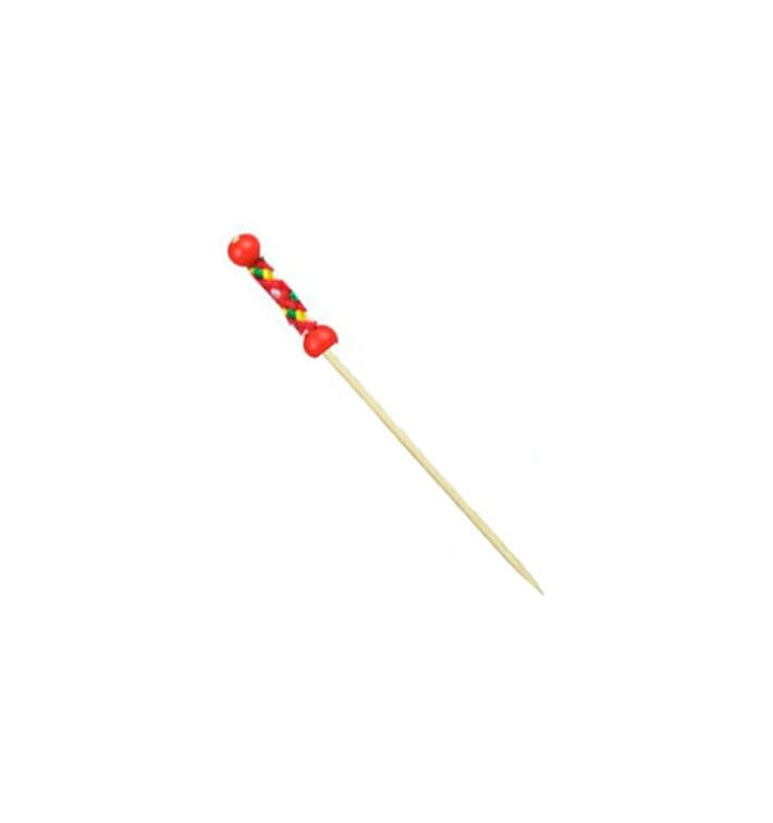 Pinchos de Bambú Decorados en Rojo 120 mm (5000 Uds) Pinchos de Bambú Decorados en Rojo 120 mm (5000 Uds)