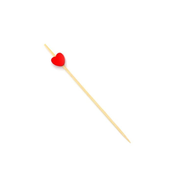 Pinchos de Madera "Corazón" Rojo 120 mm (200 Uds)