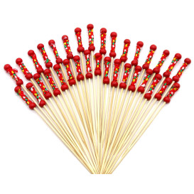 Pinchos de Bambú Decorados en Rojo 120 mm (5000 Uds)