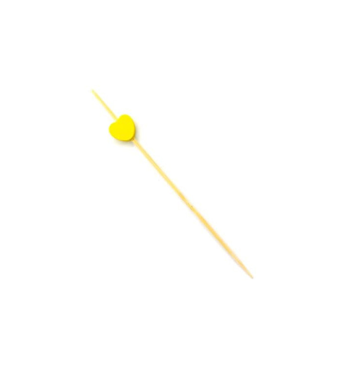 Pinchos de Madera "Corazón" Amarillo 120 mm (5000 Uds) Pinchos de Madera "Corazón" Amarillo 120 mm (5000 Uds)