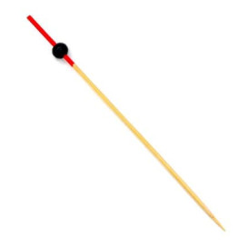 Pinchos "Bola" de Bambu en Rojo y Negro 120mm (200 Uds)