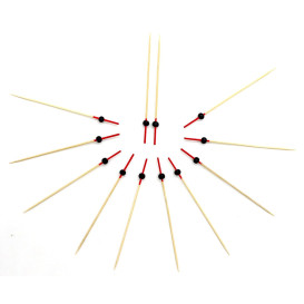 Pinchos de "Bola" de Bambu en Rojo y Negro 120mm (5000 Uds)