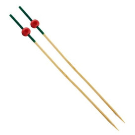 Pinchos de Bambu "Portugal" Verde y Rojo 120mm (200 Uds)