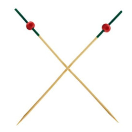 Pinchos de Bambu "Portugal" Verde y Rojo 120mm (5000 Uds)