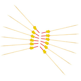 Pinchos de Bambú "Guitarra" en Amarillo 120 mm (5000 Uds)