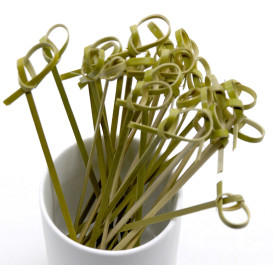 Pinchos de Bambu "Lazo" Verde Natural 180mm (200 Uds)