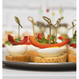 Pinchos de Bambu "Lazo" Verde Natural 90mm (200 Uds)
