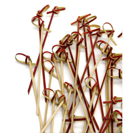 Pinchos de Bambu "Lazo" Rojo 90mm (200 Uds)