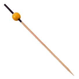 Pinchos de Bambu decorado Negro y Amarillo 120mm (200 Uds)