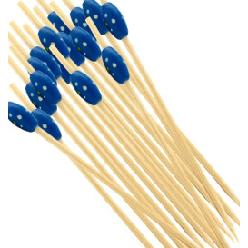 Pinchos de Bambu "Punteado" Azul 120mm (200 Uds)