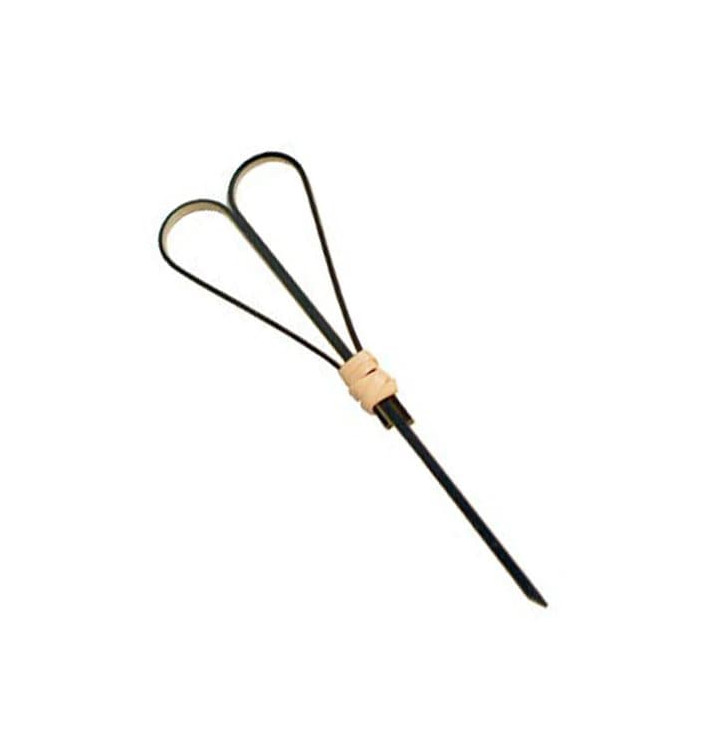 Pincho de Bambú "Cuore" Negro 90mm (200 Uds)