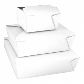 Caja de Carton Americana Blanca 113x90x64mm 600ml (50 Uds) 