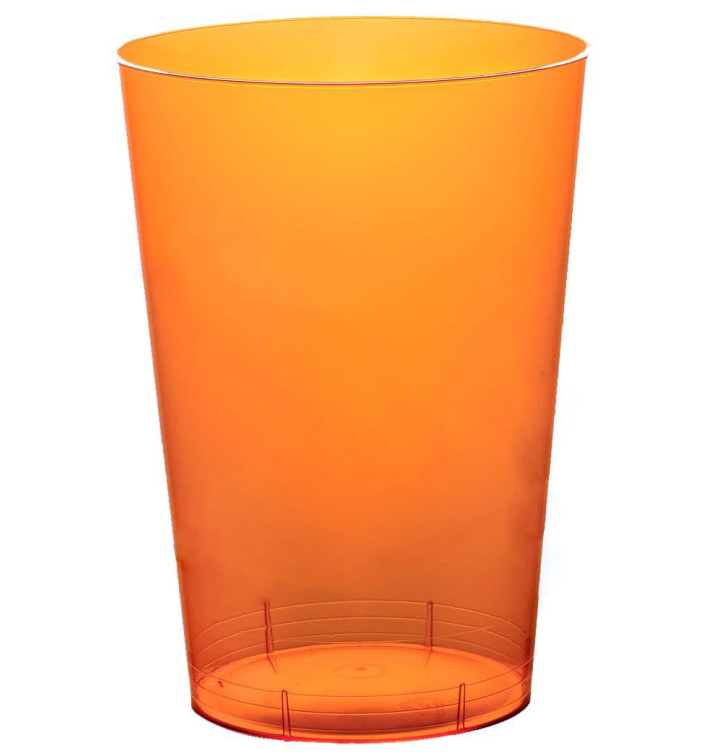 Vaso de Plastico Moon Naranja Transp. PS 230ml (50 Uds)