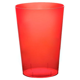 Vaso de Plastico Moon Rojo Transp. PS 230ml (50 Uds)