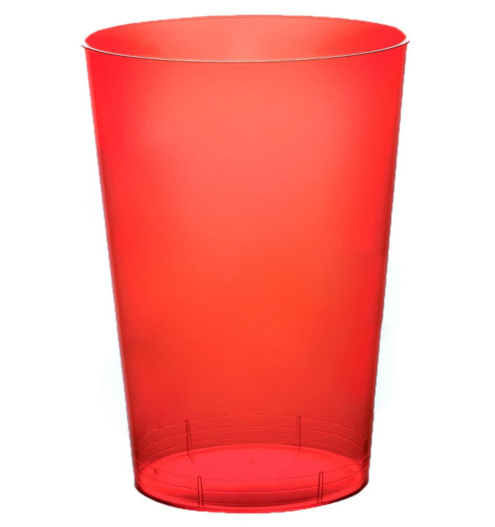 Vaso de Plastico Moon Rojo Transp. PS 230ml (50 Uds)